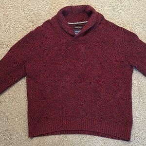 American Eagle Outfitters Men’s Shawl Neck Sweater Knit Pullover Maroon Size L